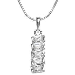 InCollections Damen-Anhänger 925/000 Sterlingsilber mit Zirkonia inklusive Schlangenkette 1,2/42 cm 241A201660340 von INCOLLECTIONS