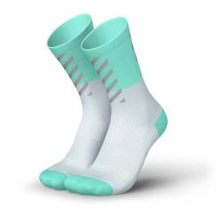 INCYLENCE High-Viz reflektierende Laufsocken lang, Running Socks, atmungsaktive Sportsocken mit Anti-Blasen Schutz, Kompressionsstrümpfe (V2 Weiß/Blau 43-46) von INCYLENCE