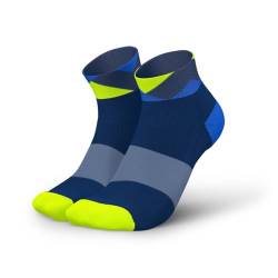 INCYLENCE Laufsocken kurz für Damen und Herren mit leichter Kompression,1 Paar (DE/NL/SE/PL, Numerisch, 35, 38, Regular, Regular, Peaks Navy Blue Canary) von INCYLENCE