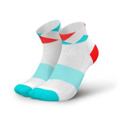 INCYLENCE Laufsocken kurz für Damen und Herren mit leichter Kompression,1 Paar (DE/NL/SE/PL, Numerisch, 43, 46, Regular, Regular, Peaks Cyan Inferno) von INCYLENCE