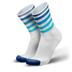 INCYLENCE Levels gepolsterte Laufsocken lang, Running Socks, atmungsaktive Sportsocken mit Anti-Blasen Schutz, Kompressionsstrümpfe, weiß/blau, 35-38 von INCYLENCE