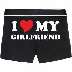 INDIGOS UG Boxershorts - Mann - schwarz - L - hinten - I Love My Girlfriend - lustiges Motiv - Spruch - Unterwäsche - Unterhose - Freizeit - lustig von INDIGOS UG