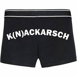 INDIGOS UG Boxershorts - Mann - schwarz - XXL - hinten - K(N) ACKARSCH - lustiges Motiv - Spruch - Unterwäsche - Unterhose - Freizeit - lustig von INDIGOS UG