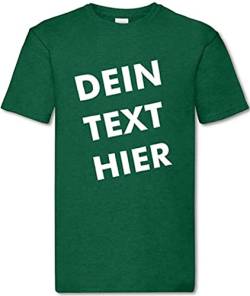 T-Shirt Herren - grün S - Aufdruck individuell - mit Wunschtext Bedruckt - Druck personalisiert - Geschenk für Party Sport von INDIGOS UG