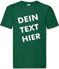 T-Shirt Herren - grün XL - Aufdruck individuell - mit Wunschtext Bedruckt - Druck personalisiert - Geschenk für Party Sport von INDIGOS UG