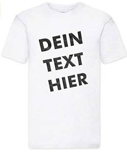 T-Shirt Herren - weiß XL - Aufdruck individuell - mit Wunschtext Bedruckt - Druck personalisiert - Geschenk für Party Sport von INDIGOS UG