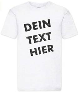 T-Shirt Herren - weiß XXL - Aufdruck individuell - mit Wunschtext Bedruckt - Druck personalisiert - Geschenk für Party Sport von INDIGOS UG