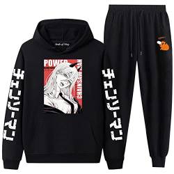 INDIRAN Chainsaw Man Power Trainingsanzug für Unisex Anime Cosplay Kostüm Power Hoodie Jogginghose Zweiteiler Sweatshirt Anzüge von INDIRAN