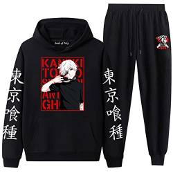 INDIRAN Tokyo Ghoul Trainingsanzug-Set für Unisex Anime Kaneki Ken Cosplay Lässig Bedruckte Hoodies und Jogger Harajuku zweiteiliges Set von INDIRAN