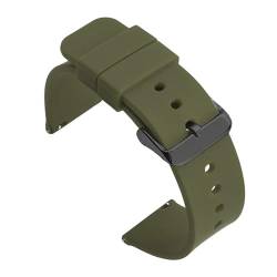 INEOUT 12mm 14mm 16mm 18mm 19mm 20mm 21mm 22mm 24mm Silikon Ersatz Uhrenarmband Gummi Sport Armband Armband (Color : Army Green black BK, Size : 20mm) von INEOUT