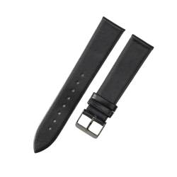 INEOUT Echtes Leder, Ultradünn, Weich, Kompatibel Mit DW, Kompatibel Mit CK, Kompatibel Mit Longines, Herren Und Damen, Blau, Weiß, Braun, Uhrenzubehör, Armband, Uhrenarmband (Color : Black-black-K1 von INEOUT