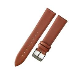 INEOUT Echtes Leder, Ultradünn, Weich, Kompatibel Mit DW, Kompatibel Mit CK, Kompatibel Mit Longines, Herren Und Damen, Blau, Weiß, Braun, Uhrenzubehör, Armband, Uhrenarmband (Color : L-brown-black-K von INEOUT