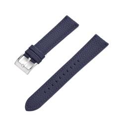 INEOUT Echtes Leder-Uhrenarmband 20 Mm 22 Mm Schnellverschluss-Uhrenarmbänder For Armband-Uhrenzubehör (Color : Blue Silver, Size : 22mm) von INEOUT