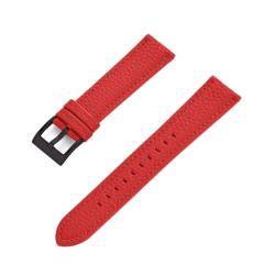 INEOUT Echtes Leder-Uhrenarmband 20 Mm 22 Mm Schnellverschluss-Uhrenarmbänder For Armband-Uhrenzubehör (Color : Red Black, Size : 20mm) von INEOUT