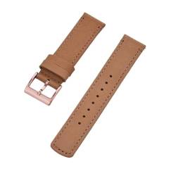 INEOUT Echtes Lederarmband 20 Mm 22 Mm Uhrenarmband Dornschließe Schnellverschluss-Uhrenarmbänder Handgelenk-Gürtel-Armband (Color : Khaki Rose Gold, Size : 22mm) von INEOUT