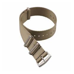INEOUT Nylonband 20mm 22mm Sicherheitsgurt Armband Gürtel Ersatz Herren Damen Uhrenzubehör (Color : Khaki, Size : 22mm) von INEOUT
