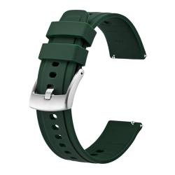 INEOUT Silikon-Uhrenarmband, 20 Mm, 22 Mm, Schnellverschluss, Sport-Uhrenarmband For Männer Und Frauen, Edelstahl-Schnalle (Color : Army Green, Size : 20mm) von INEOUT