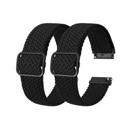 INEOUT Stretch-Nylon-Uhrenarmbänder, 18 Mm, 19 Mm, 20 Mm, 22 Mm, Ersatzgürtel For Smartwatch Mit Schnellverschluss-Federsteg (Color : Black Black-B, Size : 18mm) von INEOUT