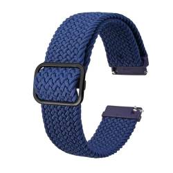 INEOUT Stretch-Nylon-Uhrenarmbänder, 18 Mm, 19 Mm, 20 Mm, 22 Mm, Ersatzgürtel For Smartwatch Mit Schnellverschluss-Federsteg (Color : Blue-B, Size : 18mm) von INEOUT