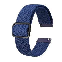 INEOUT Stretch-Nylon-Uhrenarmbänder, 18 Mm, 19 Mm, 20 Mm, 22 Mm, Ersatzgürtel For Smartwatch Mit Schnellverschluss-Federsteg (Color : Blue-B, Size : 19mm) von INEOUT