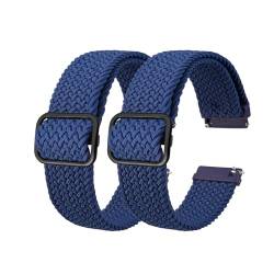 INEOUT Stretch-Nylon-Uhrenarmbänder, 18 Mm, 19 Mm, 20 Mm, 22 Mm, Ersatzgürtel For Smartwatch Mit Schnellverschluss-Federsteg (Color : Blue Blue-B, Size : 18mm) von INEOUT