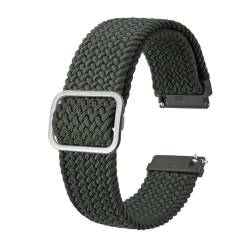 INEOUT Stretch-Nylon-Uhrenarmbänder, 18 Mm, 19 Mm, 20 Mm, 22 Mm, Ersatzgürtel For Smartwatch Mit Schnellverschluss-Federsteg (Color : Green-A, Size : 22mm) von INEOUT