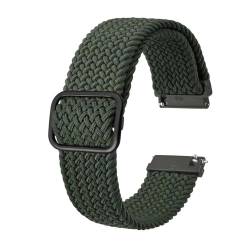 INEOUT Stretch-Nylon-Uhrenarmbänder, 18 Mm, 19 Mm, 20 Mm, 22 Mm, Ersatzgürtel For Smartwatch Mit Schnellverschluss-Federsteg (Color : Green-B, Size : 18mm) von INEOUT