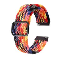 INEOUT Stretch-Nylon-Uhrenarmbänder, 18 Mm, 19 Mm, 20 Mm, 22 Mm, Ersatzgürtel For Smartwatch Mit Schnellverschluss-Federsteg (Color : Rainbow-B, Size : 20mm) von INEOUT