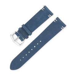 INEOUT Uhrenarmband Aus Schafsleder, Mattiertes Wildleder, 20 Mm, 22 Mm, Schnellverschluss-Smartwatch-Armband (Color : Blue, Size : 22mm) von INEOUT