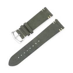 INEOUT Uhrenarmband Aus Schafsleder, Mattiertes Wildleder, 20 Mm, 22 Mm, Schnellverschluss-Smartwatch-Armband (Color : Green, Size : 20mm) von INEOUT
