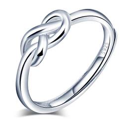 INFINIONLY-Damen Mädchen 925 Sterling Silber offener Ring, Durchbrochene Unendliches Symbol, Silber, Verlobung Ehering, Einstellbare Ring größe, Weihnachten Geburtstag Geschenk von INFINIONLY