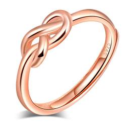 INFINIONLY-Damen Mädchen 925 Sterling Silber offener Ring, Unendliches Symbol Ring, Roségold, Verlobung Ehering, Einstellbare Ring größe, Weihnachten Geburtstag Geschenk von INFINIONLY