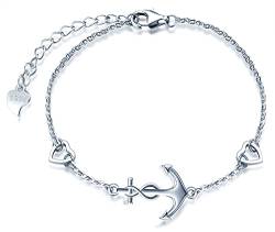 INFINIONLY Damen Mädchen Armbänder, 925 silber armband, Anchor armband, armbänder mit anker und unendlichkeitssymbol, silber von INFINIONLY