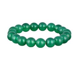 INFINITY GEMS Natürliches AAA-grünes Onyx-Armband mit 12 mm Edelstein und Stretch-Passform | 7–7,5 Zoll Länge | Unisex-Armband | Armband mit runden Perlen | Männer/Frauen von INFINITY GEMS