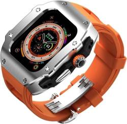 INFRI Edelstahl-Uhrengehäuse, Fluorkautschuk-Armband, für Apple Watch Ultra 8, 2, 49 mm Serie, Herren-Metalllünette, Silikonband, Mod Kit, für iWatch 49 mm, Ersatzzubehör, For 49mm, Achat von INFRI