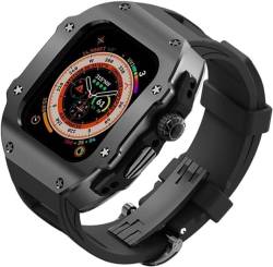 INFRI Edelstahl-Uhrengehäuse, Fluorkautschuk-Armband, für Apple Watch Ultra 8, 2, 49 mm Serie, Herren-Metalllünette, Silikonband, Mod Kit, für iWatch 49 mm, Ersatzzubehör, For 49mm, Achat von INFRI