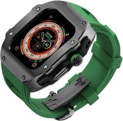 INFRI Edelstahl-Uhrengehäuse, Gummiband, für Apple Watch 49 mm Ersatz, RM-Metall-Watych-Gehäuse, Sportband-Modifikationsset, für iWatch Ultra 8 Upgrade-Zubehör (Farbe: C, Größe: für 49 mm) von INFRI