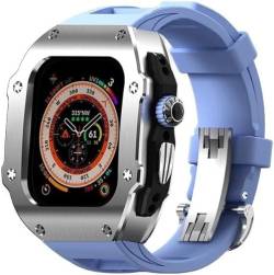 INFRI Edelstahl-Uhrengehäuse + Fluorkautschukband RM-Konvertierungsset, für Apple Watch Ultra 8, 49 mm, Metalllünette, Kronenabdeckung, Fluorkautschuk-Armband, Uhrengehäuse, Mod Kit, For Ultra 49MM, von INFRI