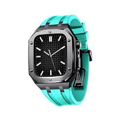 INFRI Militärisches Metallgehäuse für Apple Watch, 45 mm, 44 mm, Silikonband, stoßfest, Business-Casual-Stil, Uhrenarmband für iWatch Serie 7/SE/6/5/4, 45MM FOR 7, Achat von INFRI