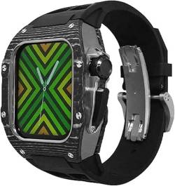 INFRI RM-Stil, robustes Karbonfaser-Gehäuse, Titan-Metallgehäuse, Gummiband, Mod-Kit, für Apple Watch Serie 9, 8, 7, 45 mm, Herren-Smartwatches, Modifikationszubehör, 45 mm, Achat von INFRI