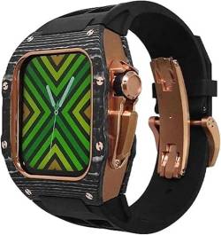 INFRI RM-Stil, robustes Karbonfaser-Gehäuse, Titan-Metallgehäuse, Gummiband, Mod-Kit, für Apple Watch Serie 9, 8, 7, 45 mm, Herren-Smartwatches, Modifikationszubehör, 45 mm, Achat von INFRI