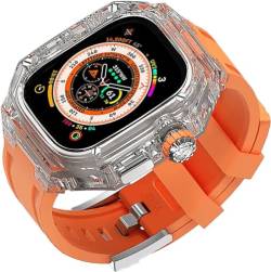 INFRI Transparentes Uhrengehäuse aus hartem Polycarbonat, Silikonband, Mod-Kit, für Apple Watch Serie Ultra 8, 49 mm, Ersatzzubehör, für Herren und Damen im RM-Stil, 49 mm, Achat von INFRI