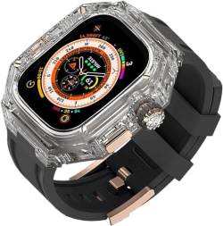 INFRI Transparentes Uhrengehäuse aus hartem Polycarbonat, Silikonband, Mod-Kit, für Apple Watch Serie Ultra 8, 49 mm, Ersatzzubehör, für Herren und Damen im RM-Stil, 49 mm, Achat von INFRI