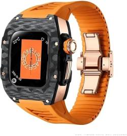 INFRI Uhrenarmband aus Karbonfaser, Titan, Metall, Gummiband, für Apple Watch Serie 9, 40 mm, 41 mm, Ersatzzubehör, für Herren und Damen im RM-Stil, 41 mm, Achat von INFRI