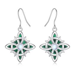 INFUSEU Wicca Geschenke für Frauen, 925 Sterling Silber Irischer Tropfen Keltischer Knoten Malachit-schmuck Schöne Ohrringe Geschenke für Mädchen von INFUSEU