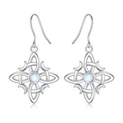 INFUSEU Wicca Geschenke für Frauen, 925 Sterling Silber Irischer Tropfen Keltischer Knoten Schmuck Schöne Ohrringe Geschenke für Mädchen von INFUSEU