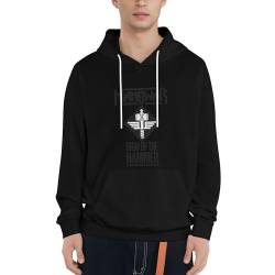 INGKE Manowar Herren Band Logo Schwarz Baumwolle Kapuzenpullover Pullover Hoodie Langarm Sweatshirt Kapuze Für Männer Bekleidung von INGKE