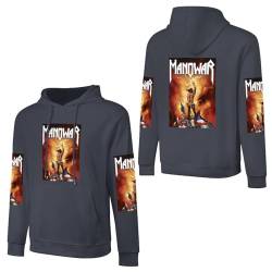 INGKE Manowar Herren Logo Baumwolle Kapuzenpullover Pullover Hoodie Langarm Sweatshirt Kapuze Für Männer Bekleidung Fans Geschenk von INGKE