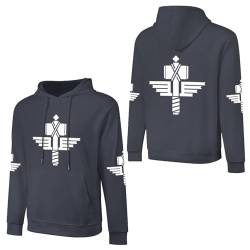 INGKE Manowar Herren Logo Baumwolle Kapuzenpullover Pullover Hoodie Langarm Sweatshirt Kapuze Für Männer Bekleidung Fans Geschenk von INGKE