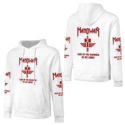 INGKE Manowar Herren Logo Baumwolle Kapuzenpullover Pullover Hoodie Langarm Sweatshirt Kapuze Für Männer Bekleidung Fans Geschenk von INGKE